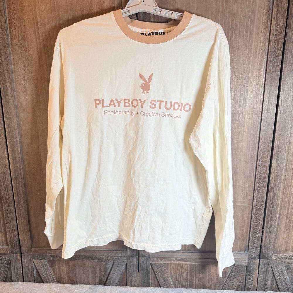 Playboy by PacSun Studio Photography Creative Services LS Graphic Tee Cream M